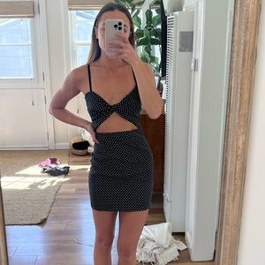 Lurelly tight cutout polka dot mini dress worn once